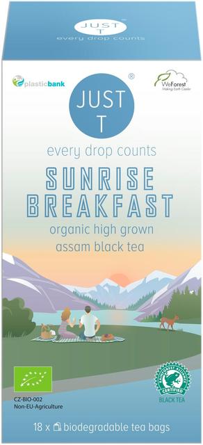 Just T 18x3g Sunrise Breakfast Musta tee luomu