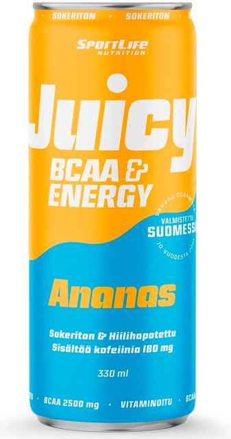 SportLife Nutrition Juicy BCAA 330ml Ananas hiilihapotettu virkistysjuoma