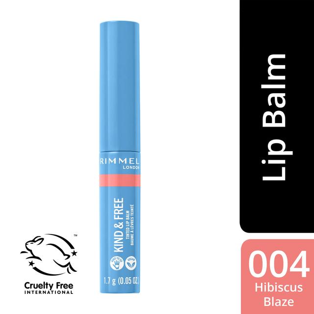 Rimmel Kind & Free Lip Balm 4 g, 004 Hibiscus Blaze huulivoide