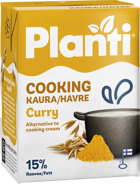 Planti Cooking Curry kaurapohjainen ruoanlaittovalmiste 15 % rasvaa 2 dl