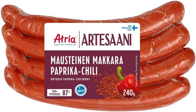 Atria Artesaani Mausteinen Paprika-Chili Makkara 240g