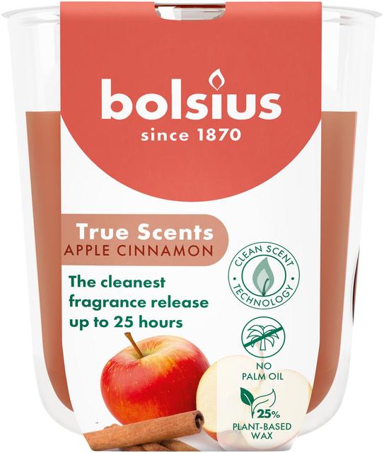 Bolsius True Scents – tuoksukynttilä lasissa – Cinnamon Apple – vaaleanruskea – pieni