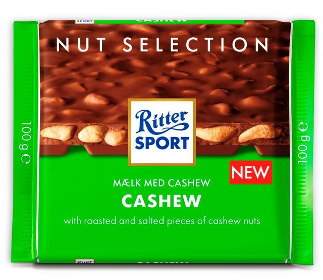 Ritter Sport piimašokolaad india pähklitega 100g