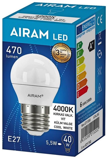 Airam LED 4,9W/840 E27 koriste 500lm