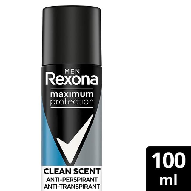 Rexona for Men Maximum Protection Clean Scent Antiperspirantti Deodorantti Spray Miehille 96 h suoja 100 ml