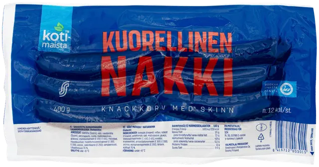Kotimaista Kuorellinen nakki 400g