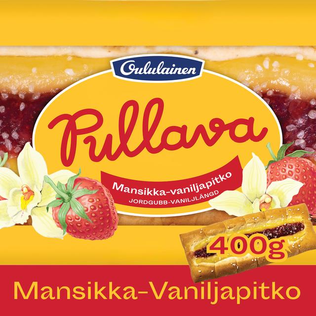 Oululainen Pullava Mansikka-Vaniljapitko 400g