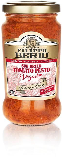 Filippo Berio Vegan päikesekuivatatud tomatitega pesto 190g