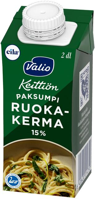 Valio Keittiön paksumpi ruokakerma 15 % 2 dl UHT laktoositon