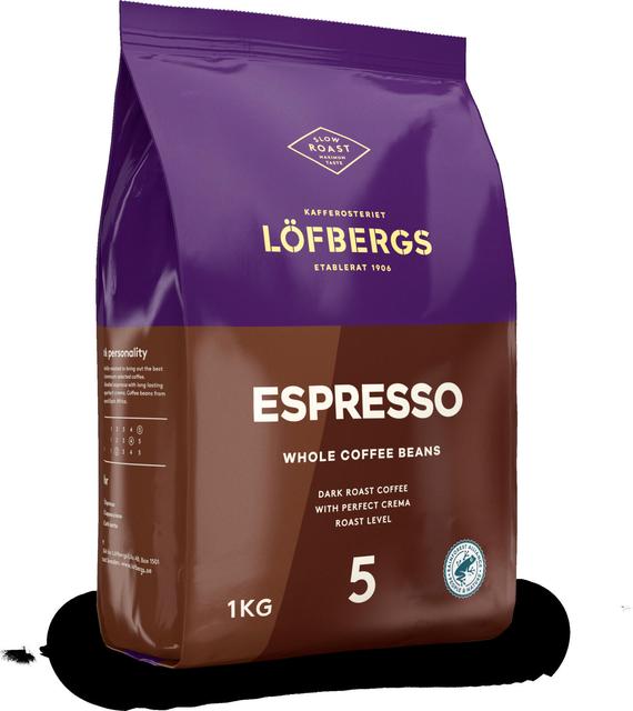 Löfbergs Espresso 1000 g Papukahvi Rainforest Alliance