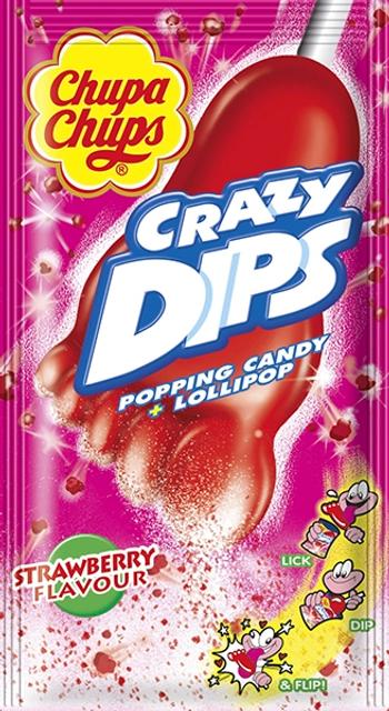 Chupa Chups Crazy Dips pulgakomm prõksuva suhkrupuruga 14 g