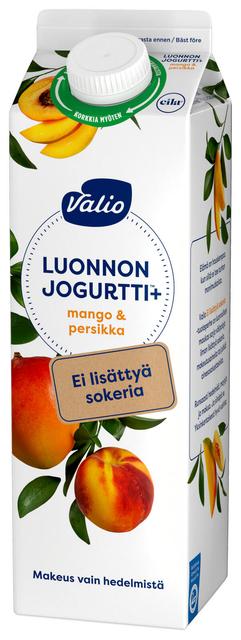 Valio Luonnonjogurtti+™ mango & persikka 1 kg ei lisättyä sokeria, laktoositon