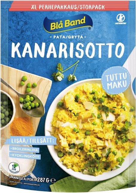 Blå Band vähälaktoosinen Kanarisotto XL perhepakkaus riisi-kasvis-mausteseos 287g