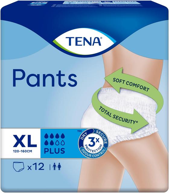 TENA Pants inkohousut Plus XL 12 kpl