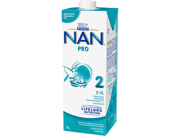 Nestlé Nan 1000ml Pro 2 maitopohjainen käyttövalmis vierotusvalmiste