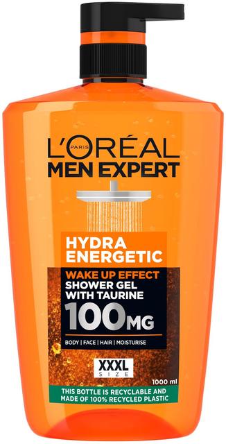 L'Oréal Paris Men Expert Hydra Energetic suihkugeeli normaalille iholle 1000 ml