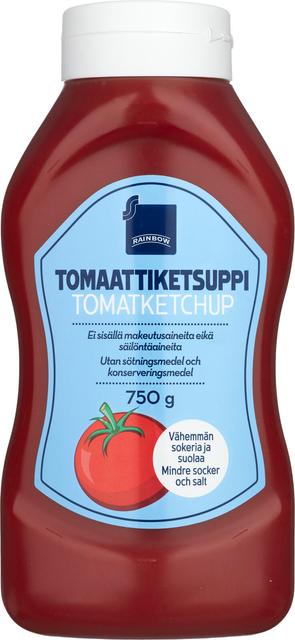 Rainbow tomaattiketsuppi vähemmän sokeria ja suolaa 750 g