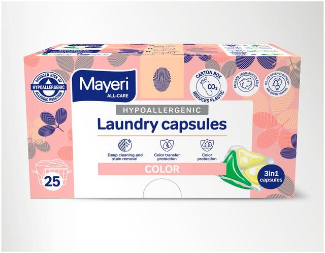 Mayeri All-Care Hypoallergenic Color pyykinpesukapseli 25 kpl