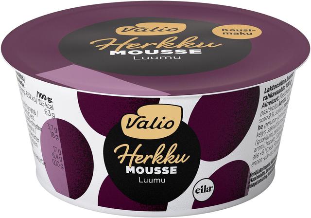 Valio Herkku mousse 100 g luumu laktoositon kausimaku