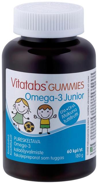 Vitatabs Gummies Omega-3 Junior Pureskeltava Omega-3 60 kpl