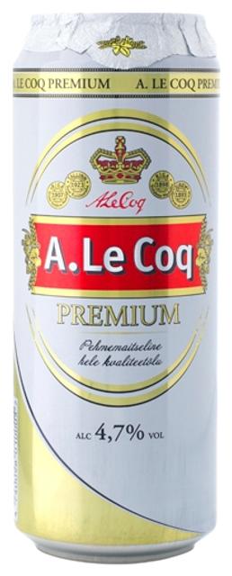 A. Le Coq Premium hele õlu 4,7%vol 500ml