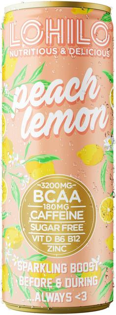 Lohilo Peach Lemon BCAA-aminohappoja sisältävä sokeriton hiilihapotettu juoma 330ml