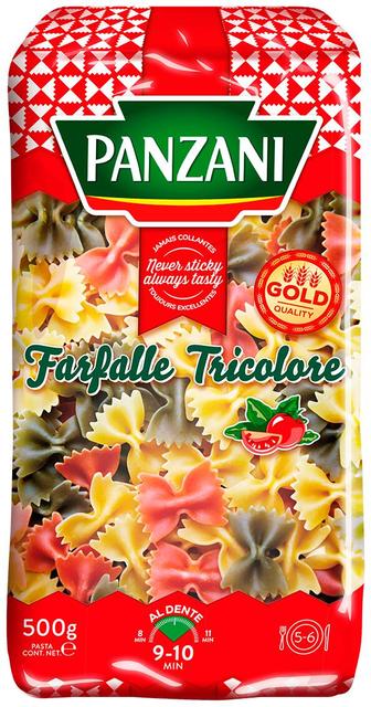 Panzani Farfalle 3-värvilised makaronid 500g