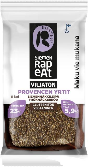 Rosten Siemenrapeat Viljaton siemennäkkileipä Provencen yrtit 8 kpl 170 g