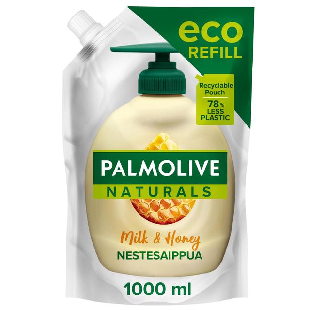 Palmolive Naturals Milk & Honey nestesaippua täyttöpussi 1000ml