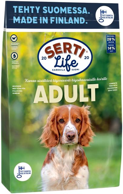 KOTIMAINEN SertiLife Adult, täysravinto aikuisille koirille 4 kg