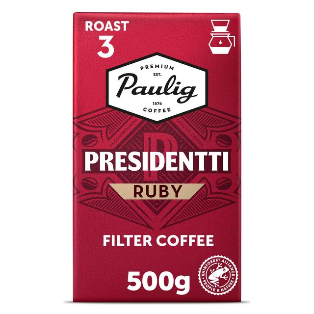 Paulig Presidentti Ruby kahvi suodatinjauhatus 500g