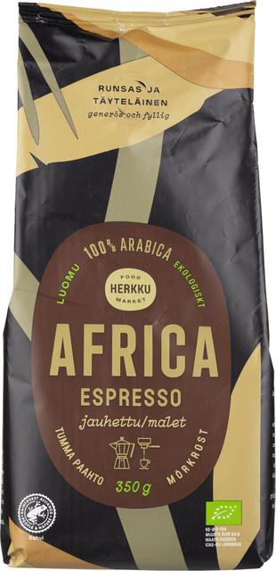 Herkku Luomu Africa Espresso 350 g jauhettu tumma paahto