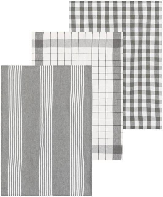 Tex Home keittiöpyyhe Stripes 3kpl harmaa