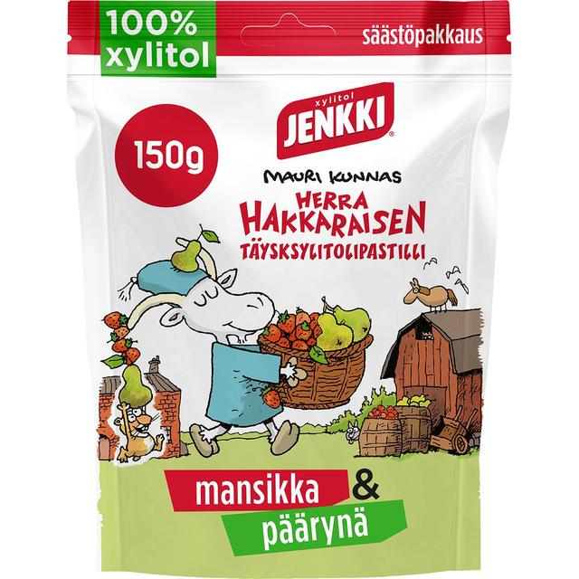 Jenkki Herra Hakkarainen Mansikka & Päärynä täysksylitolipastilli 150g