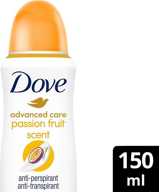 Dove 72h Advanced Care Passion Fruit Antiperspirantti Deodorantti Spray mukana kosteusvoide 150 ml