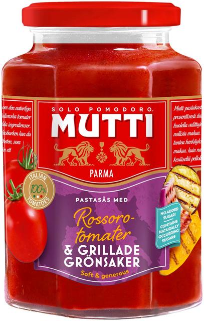 Mutti pastakastike Rossoro-tomaateilla ja grillatuilla vihanneksilla 400g