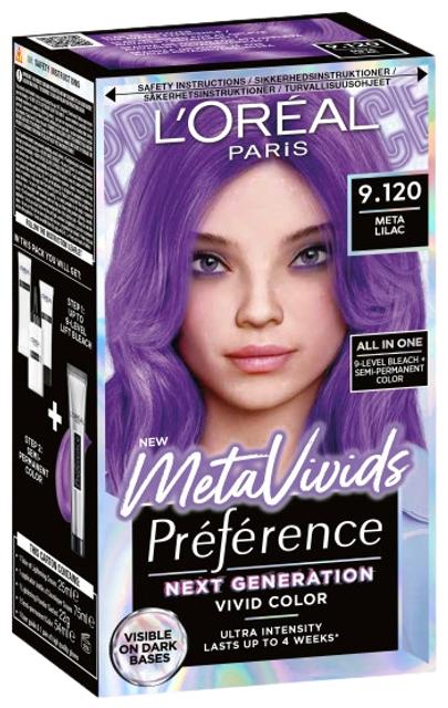 L'Oréal Paris Préférence Metavivids Lilac 9.120 vaalennus ja sävyte 1kpl