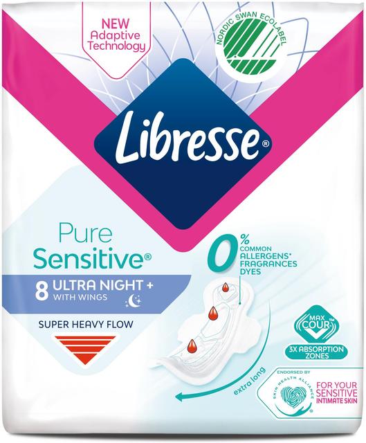 LIBRESSE Libresse UltraNight+ PureSens  8 yöside