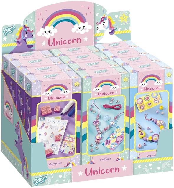 Unicorn mini askartelusetti 3 eril.lajit. (leimasinsetti, kaulakorusetti, rannekorusetti)