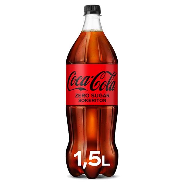 Coca-Cola Zero Sugar sokeriton virvoitusjuoma muovipullo 1,5 L