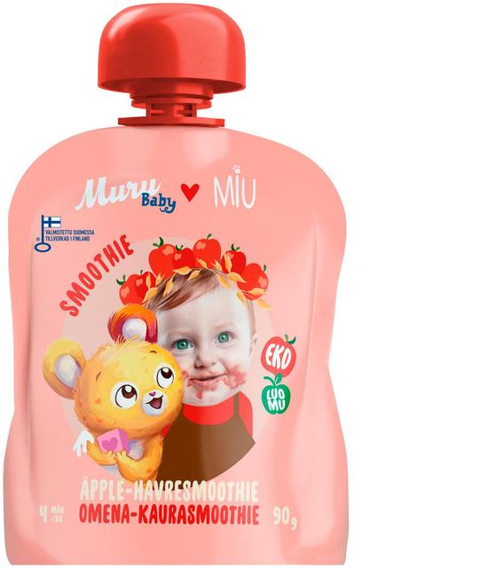 Muru Baby MIU Omena-kaurasmoothie alkaen 4kk 90g lasten luomuvälipala