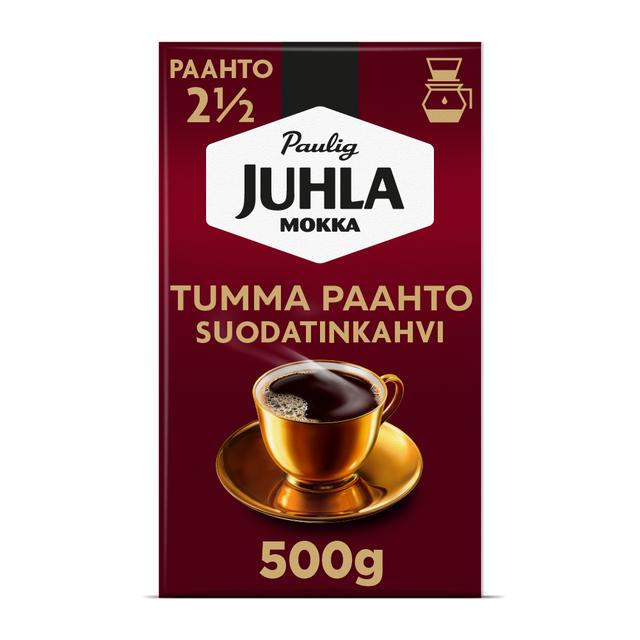 Paulig Juhla Mokka Tumma Paahto kahvi suodatinjauhatus 500g