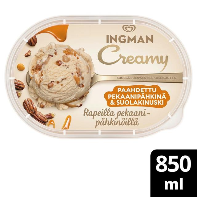 Ingman Creamy Paahdettu Pekaanipähkinä & Suolakinuski Jäätelö 850ml/445g