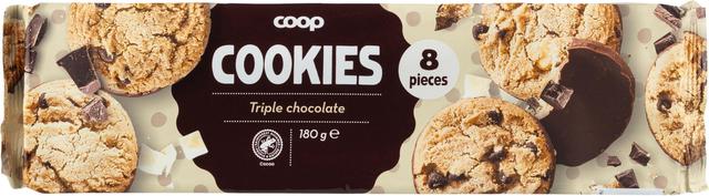 Coop kolmen suklaan cookie 180 g
