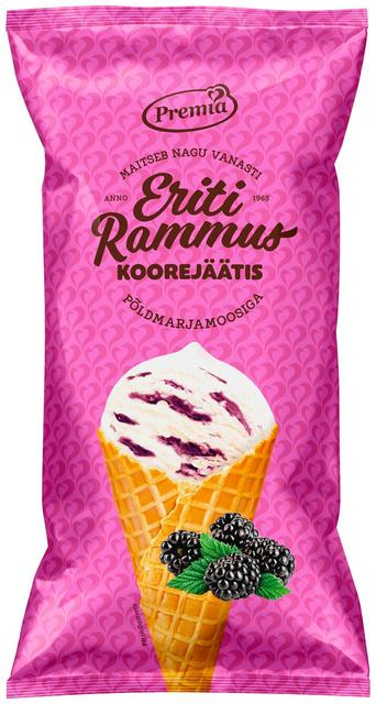 Eriti Rammus koorejäätis põldmarjamoosiga 110g / 200ml