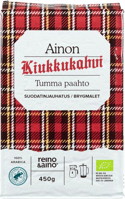 Reino&Aino Ainon Kiukkukahvi tumma suodatinjauhatus 450g luomu RFA