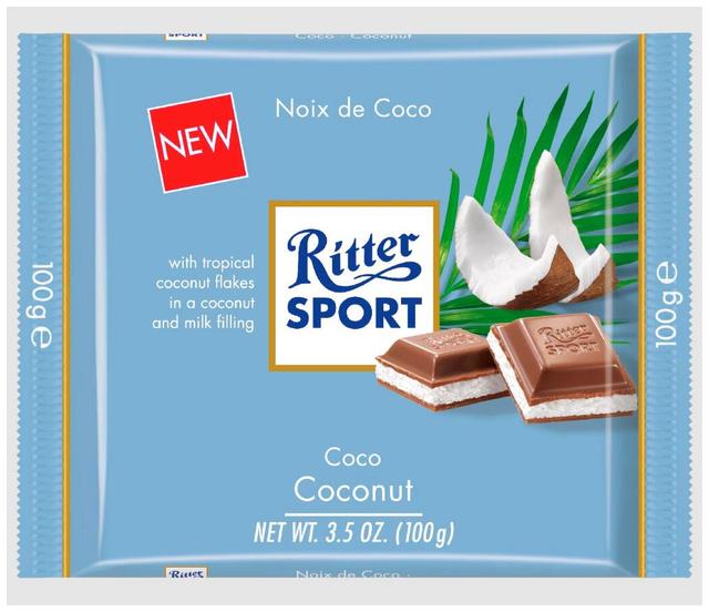 Ritter Sport piimašokolaad kookosetäidisega 100g