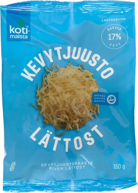 Kotimaista kevytjuustoraaste 17% 150g