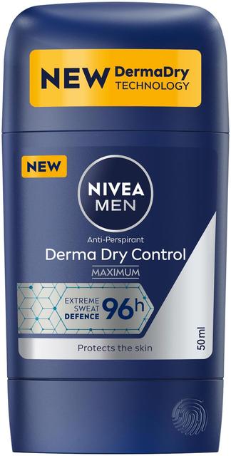 NIVEA MEN 50ml Derma Dry Control Maximum Deo Stick -antiperspirantti