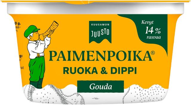 Kuusamon Juusto Paimenpoika Ruoka & Dippi sulatejuusto gouda 14% 200 g